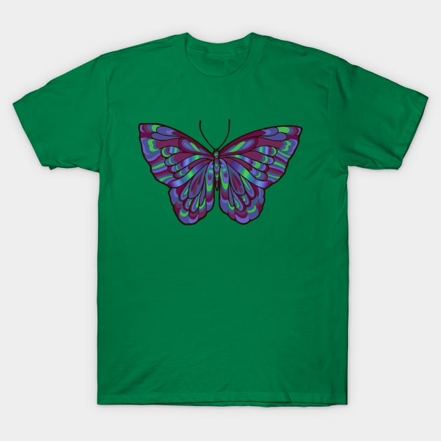 Purple and Blue Butterfly Art T-Shirt by AlondraHanley